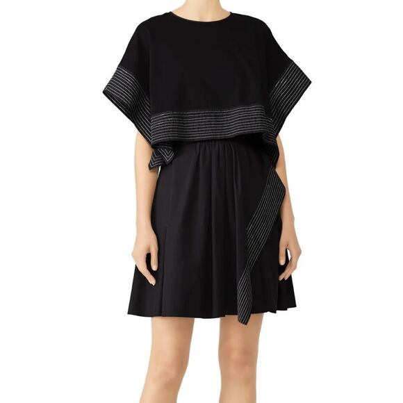 3.1 Phillip Lim Poplin Tank Mini Dress 0 XS Black Scoop Neck Designer Sleeveless - Picture 2 of 12